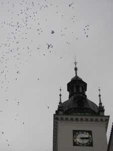 Vypouštění balonku, aerobik vánoční večírek 069